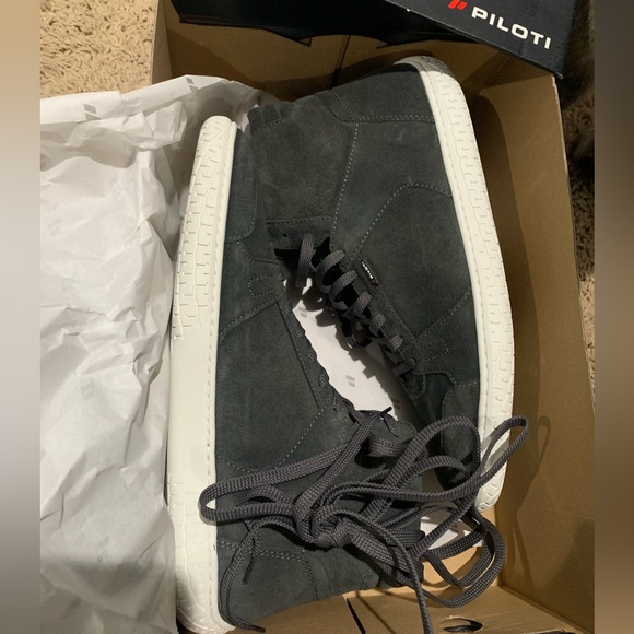 Piloti Apex Italian Suede Driving Shoes in Charcoal Gray - Picture 9 of 10